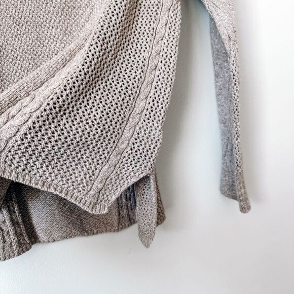 American Eagle Tan French Terry Knit Long Sleeve Sweater Size Medium - Picture 5 of 8